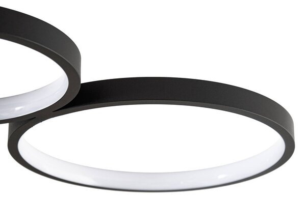 Lindby LED mennyezeti világítás Evengeline, fekete, alumínium, 88 cm, Fekete, Nappali / Étkező, Alumínium, Modern