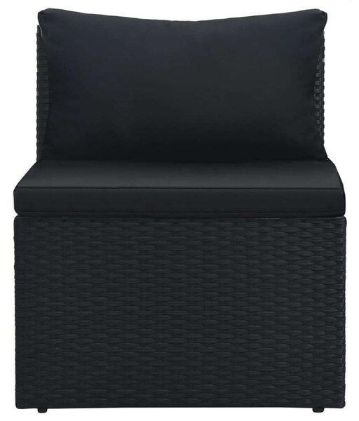 Polyrattan Kerti Bútorszett - 4 részes - Fekete