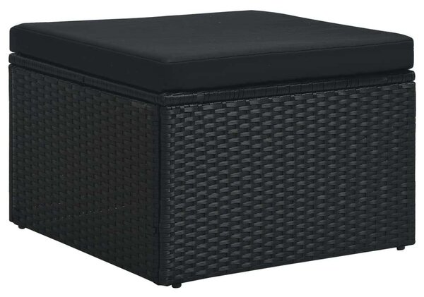 Polyrattan Kerti Bútorszett - 4 részes - Fekete