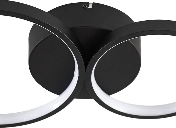 Lindby LED mennyezeti világítás Evengeline, fekete, alumínium, 88 cm, Fekete, Nappali / Étkező, Alumínium, Modern