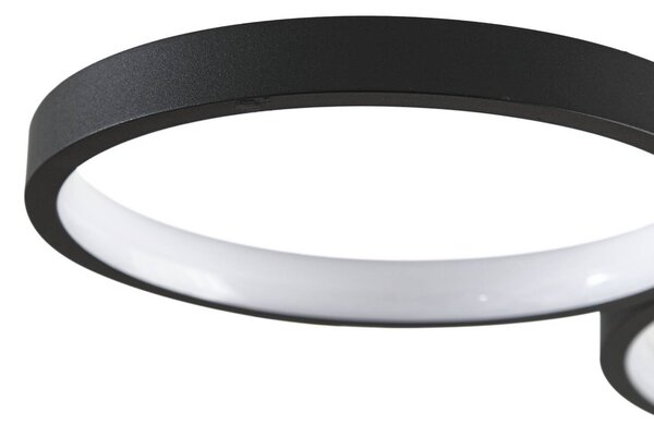 Lindby LED mennyezeti világítás Evengeline, fekete, alumínium, 88 cm, Fekete, Nappali / Étkező, Alumínium, Modern