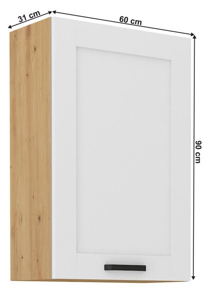 Felső szekrény, fehér/artisan tölgy, LULA 60 G-90 1F