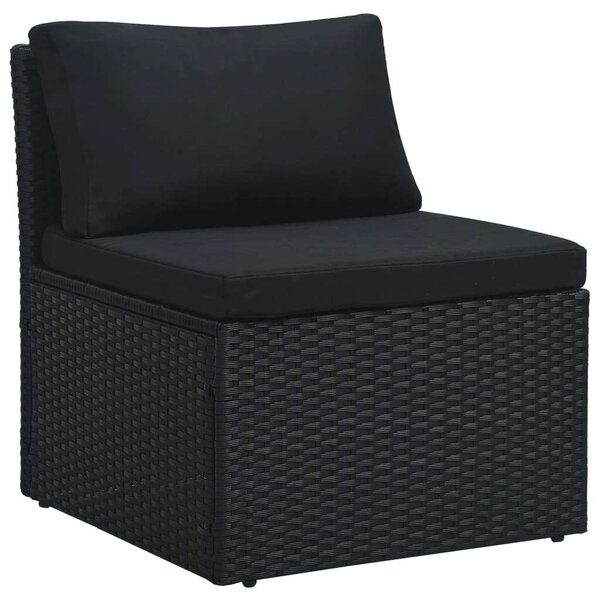 Polyrattan Kerti Bútorszett - 4 részes - Fekete