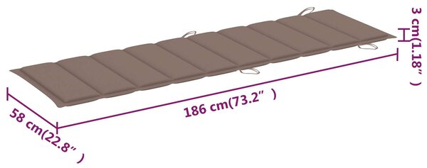 VidaXL Akácfa Napozóágy - 2 db, Párnákkal