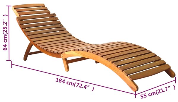 VidaXL Akácfa Napozóágy - 2 db, Párnákkal