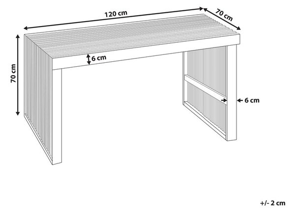Kerti asztal BELLANO 70 cm 120 cm Akácfa Barna