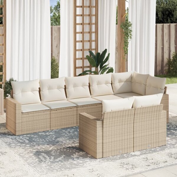 VidaXL Polyrattan Kerti Ülőgarnitúra - 8 részes - Bézs