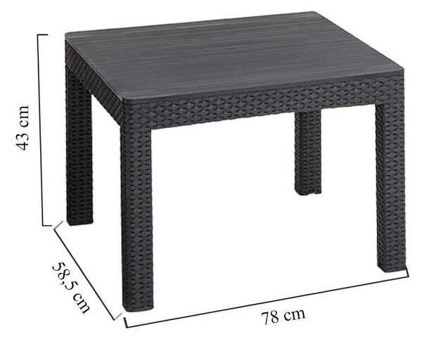 ALLIBERT CLAIRE - 5 részes Műrattan Kertbútor Szett - Szürke