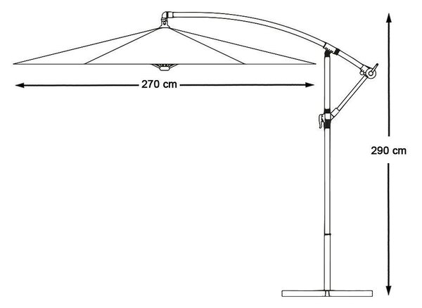 Timeless Tools Függő Napernyő - 2,8 m - Szürke