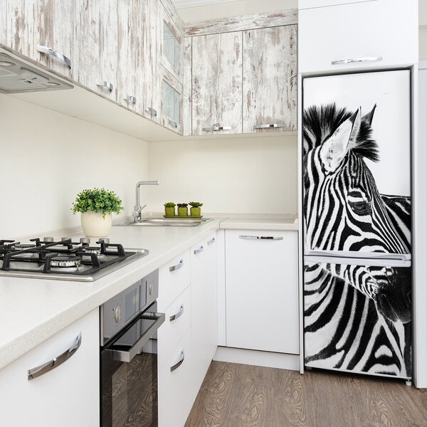 Hűtő matrica Zebra hó