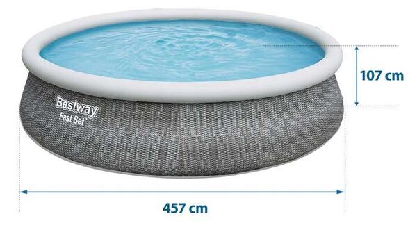 Bestway Marbella 457x107cm Puhafalú medence vízforgatóval, szűrőbetéttel, létrával (FFA045) - szürke