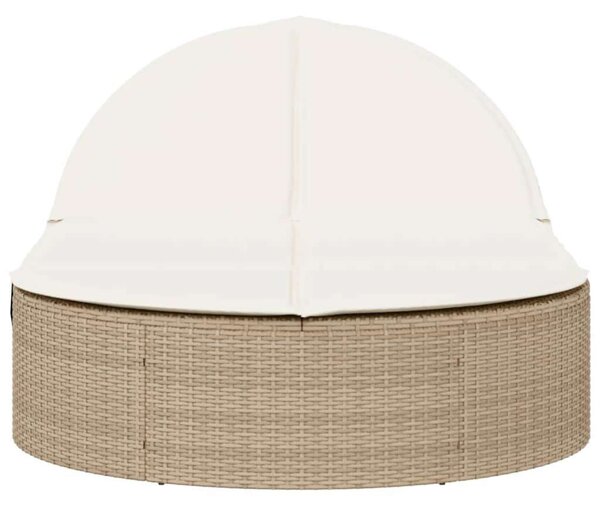 VidaXL Dupla Napozóágy - Polyrattan - 200cm, Bézs