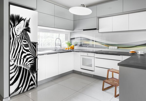 Hűtő matrica Zebra hó