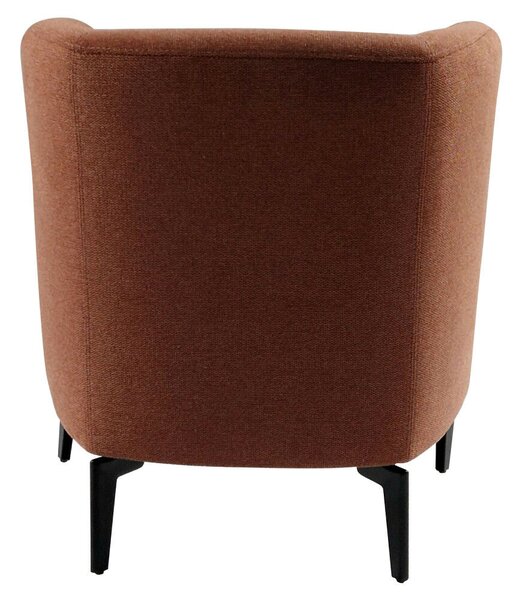 Design fotel, terrakotta/fekete, KAPY