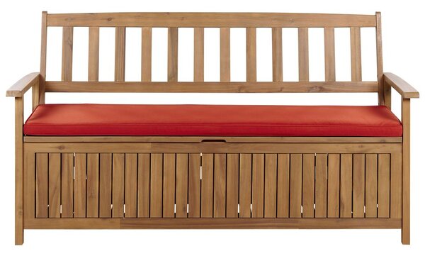 Kerti pad ülőpárnával SOVANA 160 cm Ágyneműtartóval Akácfa Piros