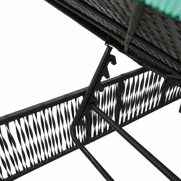 VidaXL polyrattan napozóágy párnával, Fekete