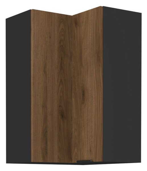 Felső sarokszekrény okapi dió/fekete, MENZO 60x60 GN-90 2F