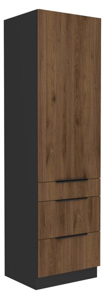 Magas szekrény, okapi dió/fekete, MENZO 60 DKS-210 3S1F