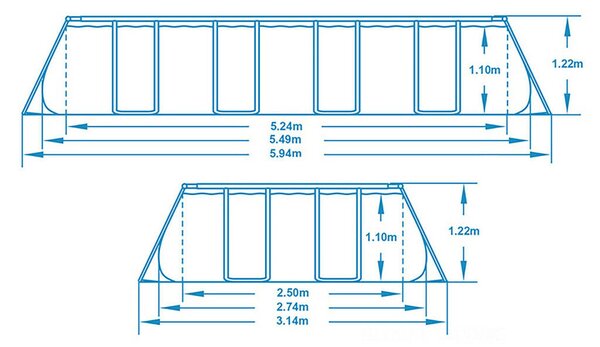 Bestway 56710 Kerti medence vázzal 549 x 274 x 122 cm 17 az 1-ben (56710-M)