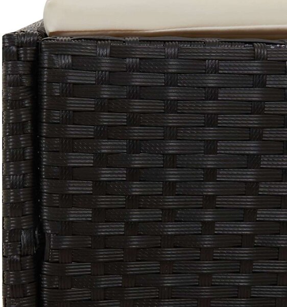 VidaXL polyrattan napágy összecsukható tetővel 200x114x128 cm, Fekete