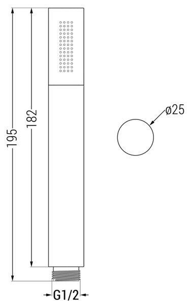 Mexen R-70 egyfunkciós zuhanyfej, króm - 79570-00