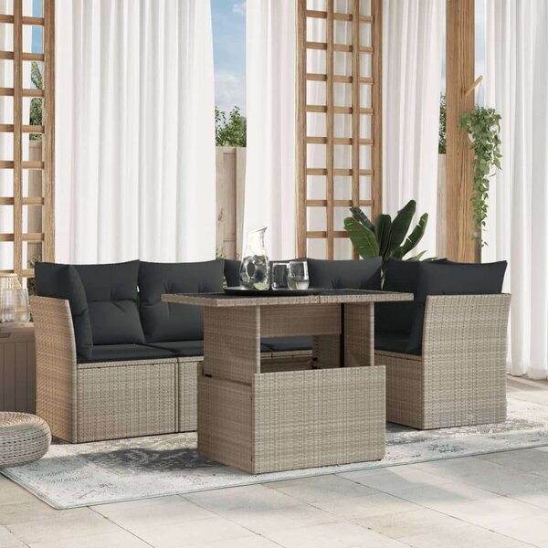 VidaXL Polyrattan Kerti Ülőgarnitúra - 6 részes