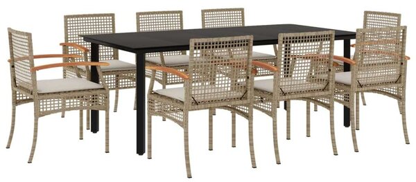 VidaXL Polyrattan Kerti Étkezőgarnitúra - 9 részes
