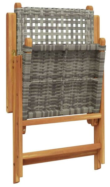 VidaXL 7 részes Kertbútor Szett - Szürke Polyrattan és Fa