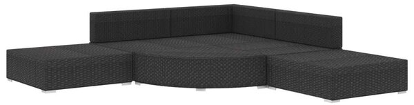 VidaXL Polyrattan Kerti Ülőgarnitúra - 6 részes - Fekete