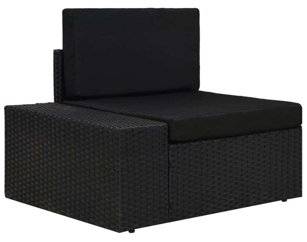 Polyrattan Kerti Ülőgarnitúra - 4 részes - Fekete