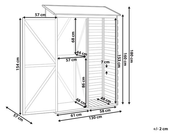 Szerszámoskamra CENGIO 130 cm 57 cm Szürke