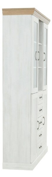 Vitrines szekrény, északi sosna/vadtölgy, ROYAL W2D
