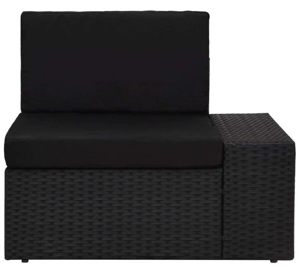 Polyrattan Kerti Ülőgarnitúra - 4 részes - Fekete