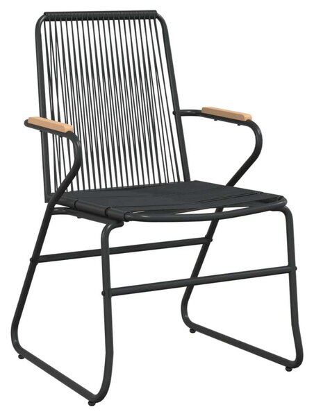 Rattan Kerti Étkezőgarnitúra - 5 részes - Fekete