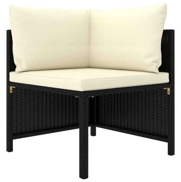 Polyrattan Kerti Bútorszett - 8 részes - Fekete