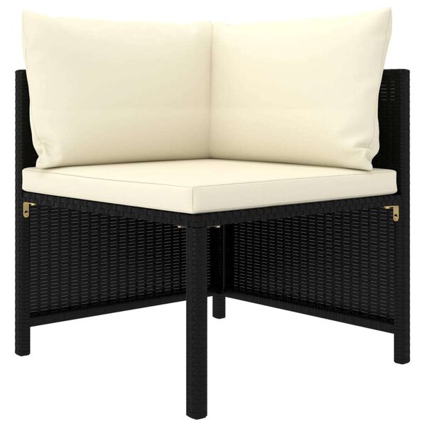 VidaXL Polyrattan Kerti Bútorszett - 5 részes - Fekete