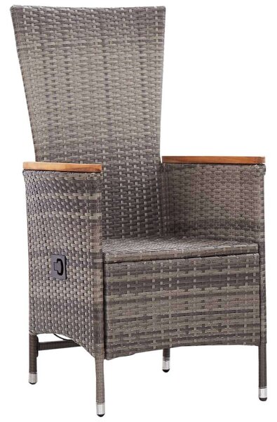 VidaXL Kerti Étkezőgarnitúra - 7 részes - Szürke Polyrattan