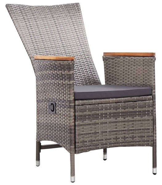 VidaXL Kerti Étkezőgarnitúra - 7 részes - Szürke Polyrattan