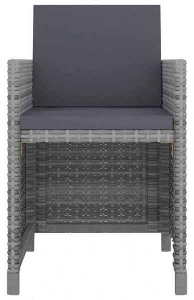 VidaXL Polyrattan Kültéri Étkezőgarnitúra - 11 részes - Szürke
