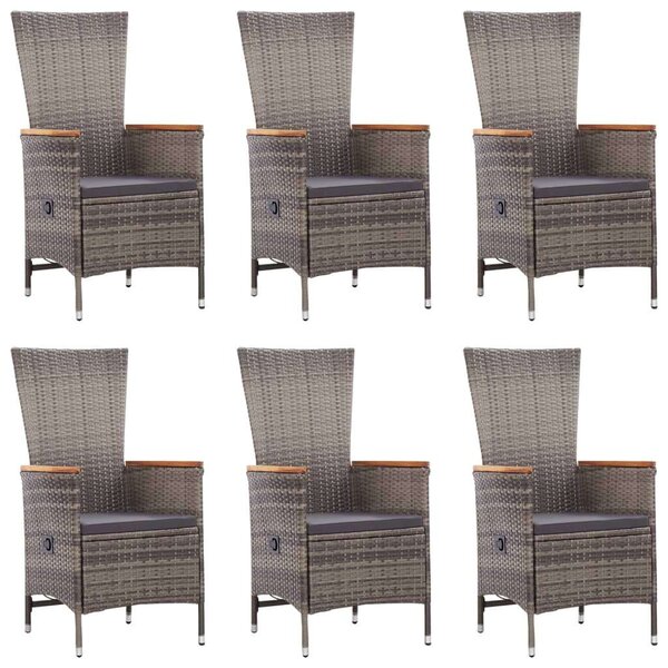 VidaXL Kerti Étkezőgarnitúra - 7 részes - Szürke Polyrattan