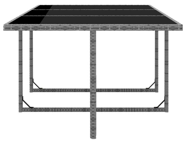 VidaXL Polyrattan Kültéri Étkezőgarnitúra - 11 részes - Szürke