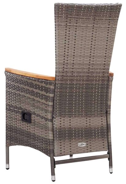 VidaXL Kerti Étkezőgarnitúra - 7 részes - Szürke Polyrattan