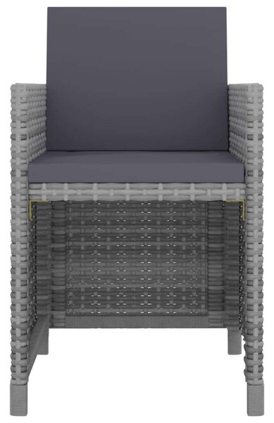 VidaXL Polyrattan Kültéri Étkezőgarnitúra - 11 részes - Szürke