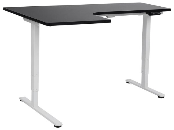Elektromosan állítható sarokasztal DESTINES Fekete/fehér 160 cm 109 cm Bal oldali