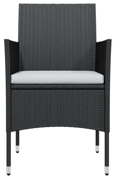 Rattan Kerti Étkezőgarnitúra - 9 részes - Fekete