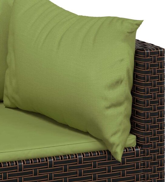 VidaXL 4 részes barna polyrattan kerti ülőgarnitúra párnákkal