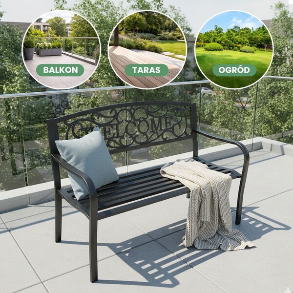 Fancy Garden Irys Welcome Fém Kerti Pad Fekete