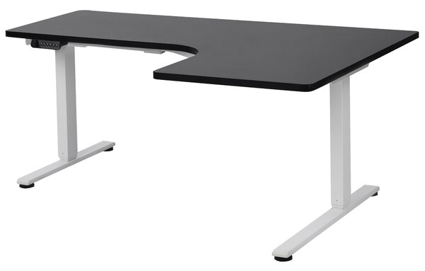 Elektromosan állítható sarokasztal DESTINES Fekete/fehér 160 cm 109 cm Jobb oldali