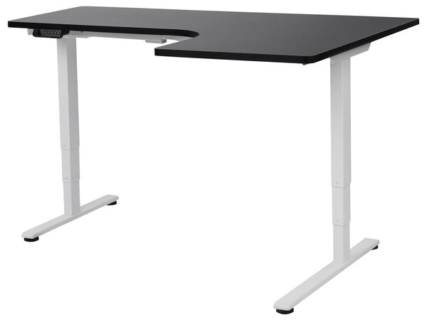 Elektromosan állítható sarokasztal DESTINES Fekete/fehér 160 cm 109 cm Jobb oldali