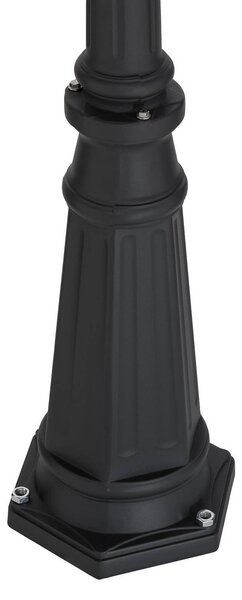 Lindby kültéri lámpa Edana, 211 cm, antracit, E27, IP44, Fekete, Alumínium, Modern